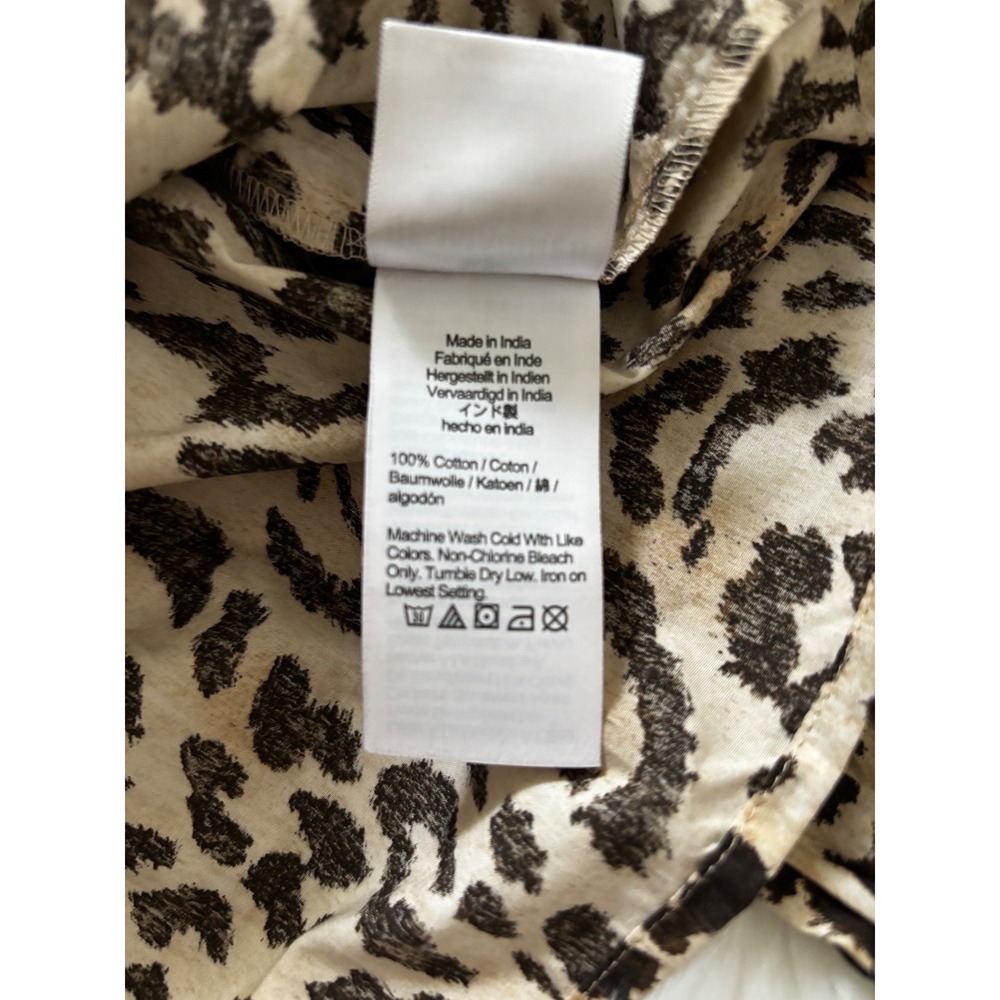 NWT J.Crew Leopard Print Tunic Blouse XXS Oversized Cotton Preppy (fits a small) - Picture 4 of 12